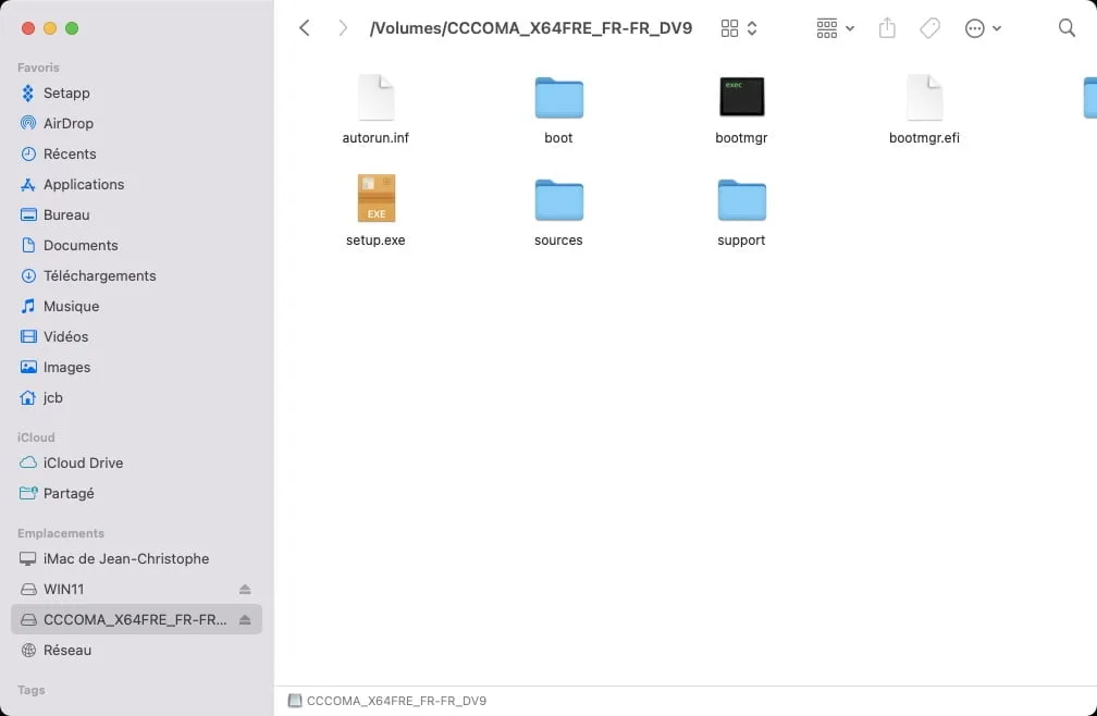 monter ISO Windows 11 sur Mac