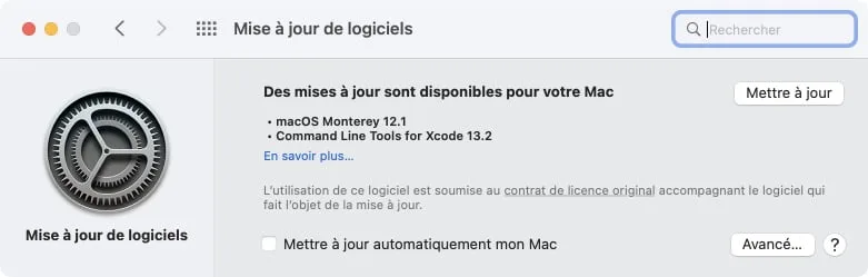 macOS Monterey 12.1 mise a jour