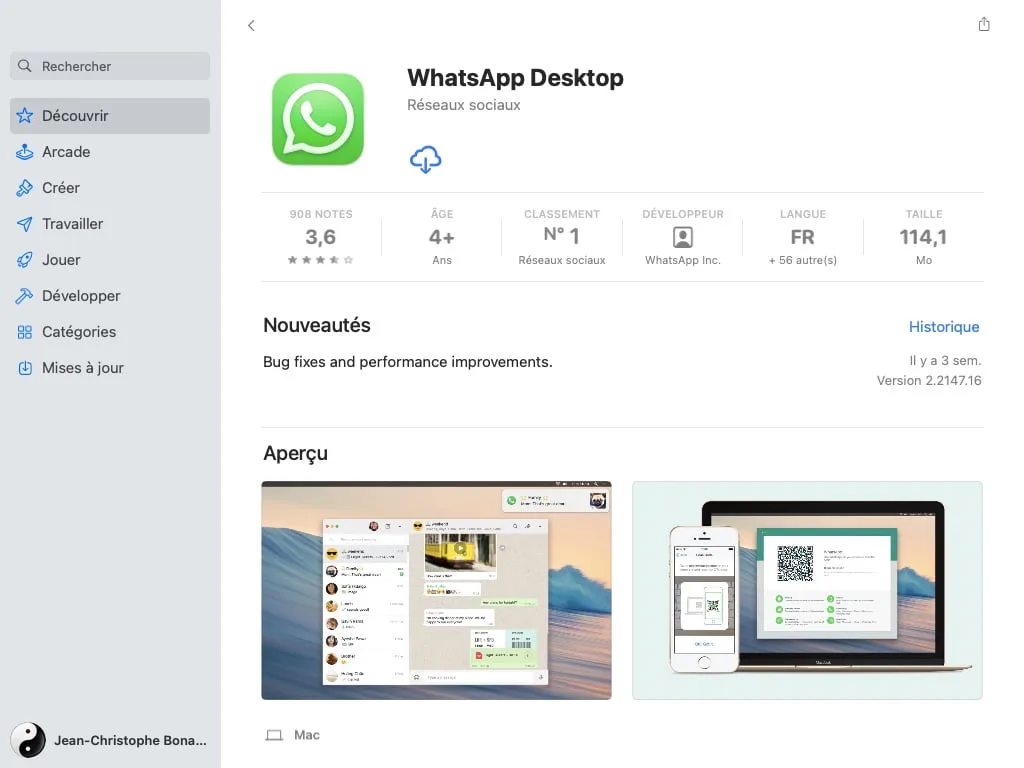 Installer WhatsApp sur Mac tutoriel