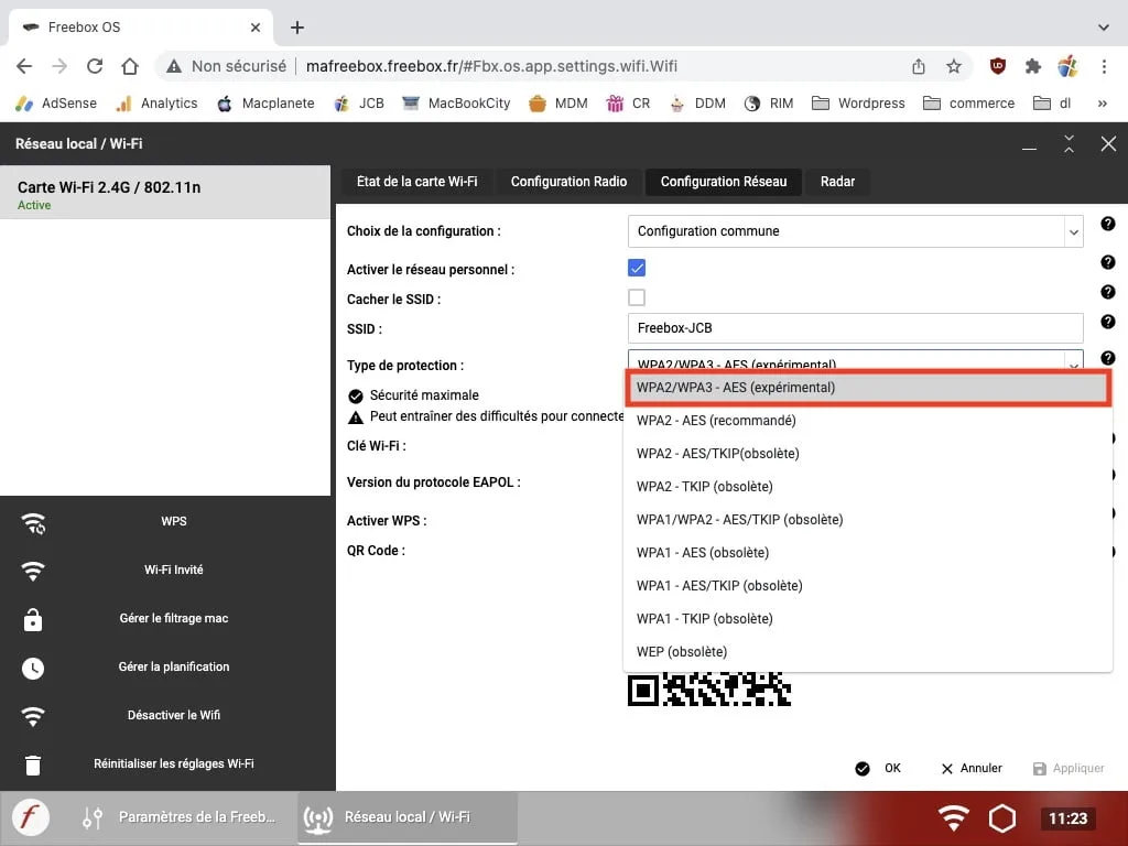 wifi freebox wpa2 wpa3 comment faire