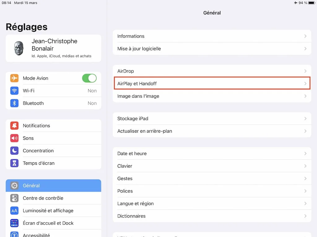 activer commande universelle ipad