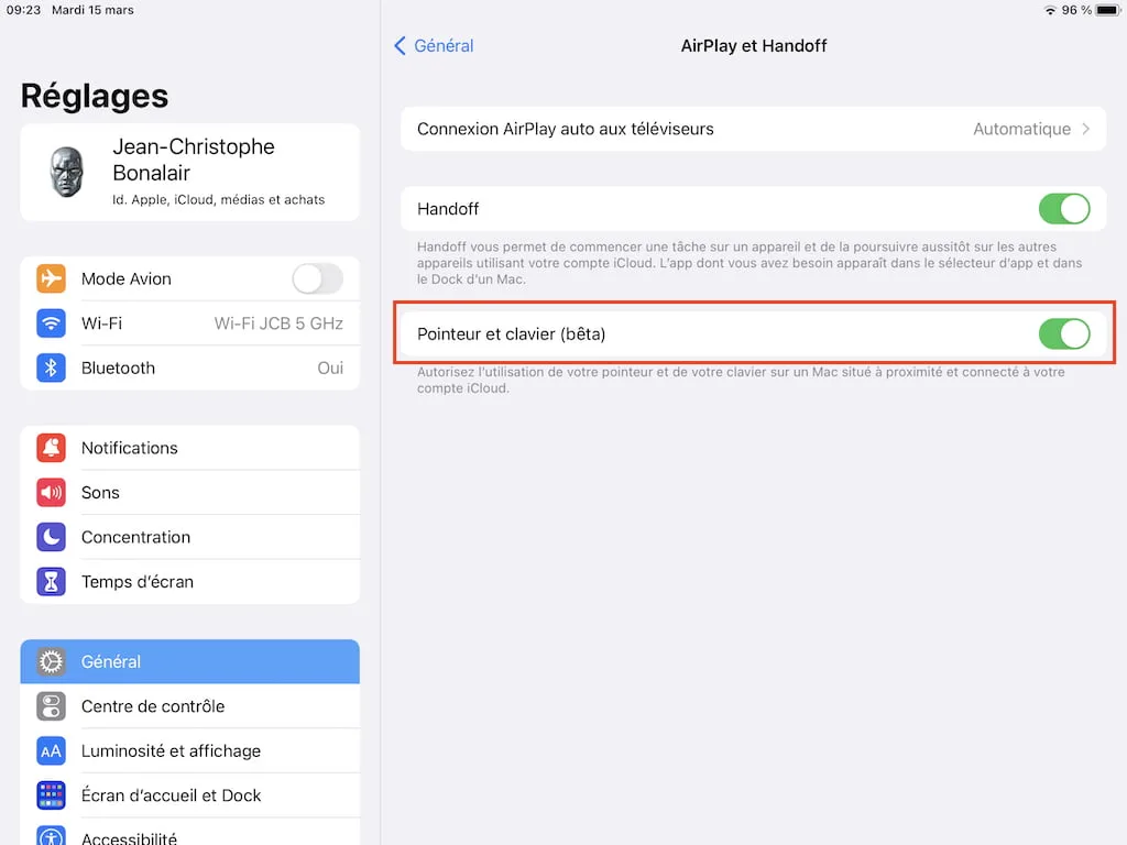 configurer commande universelle ipad