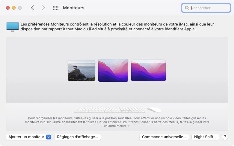 moniteurs commande universelle mac