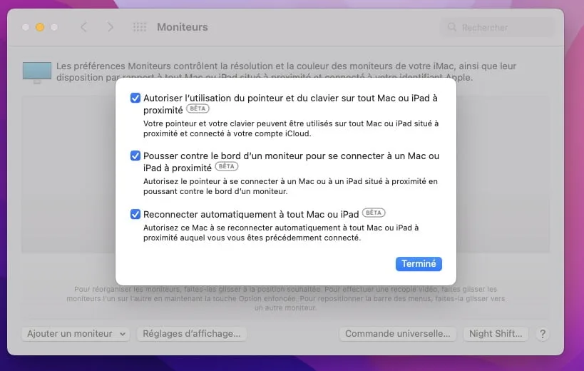 tuto universal control mac