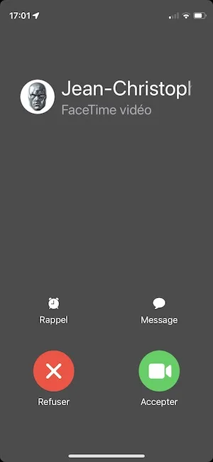 iphone appels entrants en plein ecran et pas en bannirere