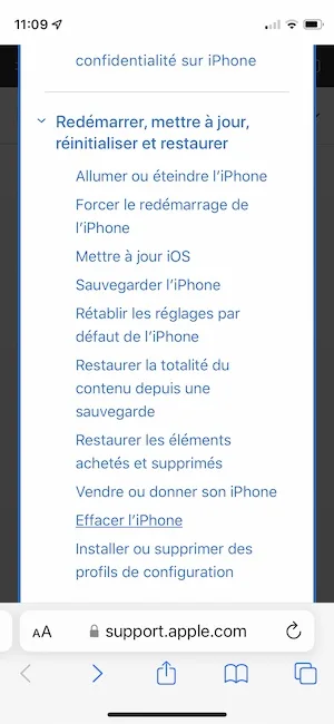 notice utilisation iPhone
