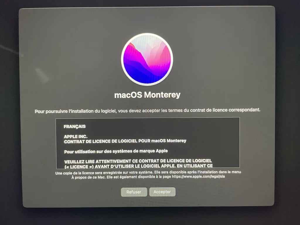 probleme demarrage monterey reinstaller macos