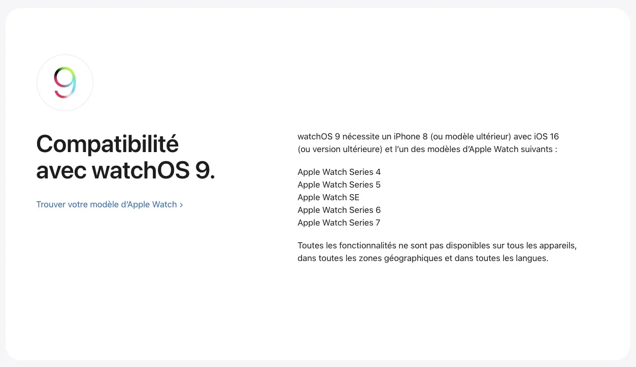watchOS 9 Apple Watch compatibles