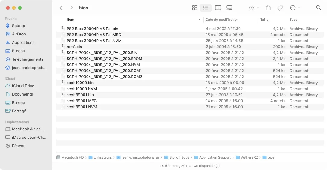 fichiers BIOS Playstation 2