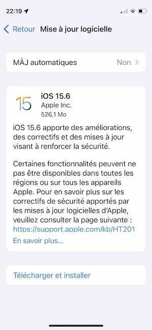 installer ios 15.6
