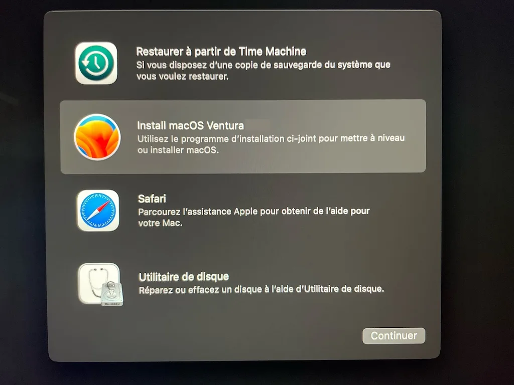 installer proprement ventura 13.0