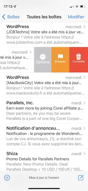 iphone supprimer email