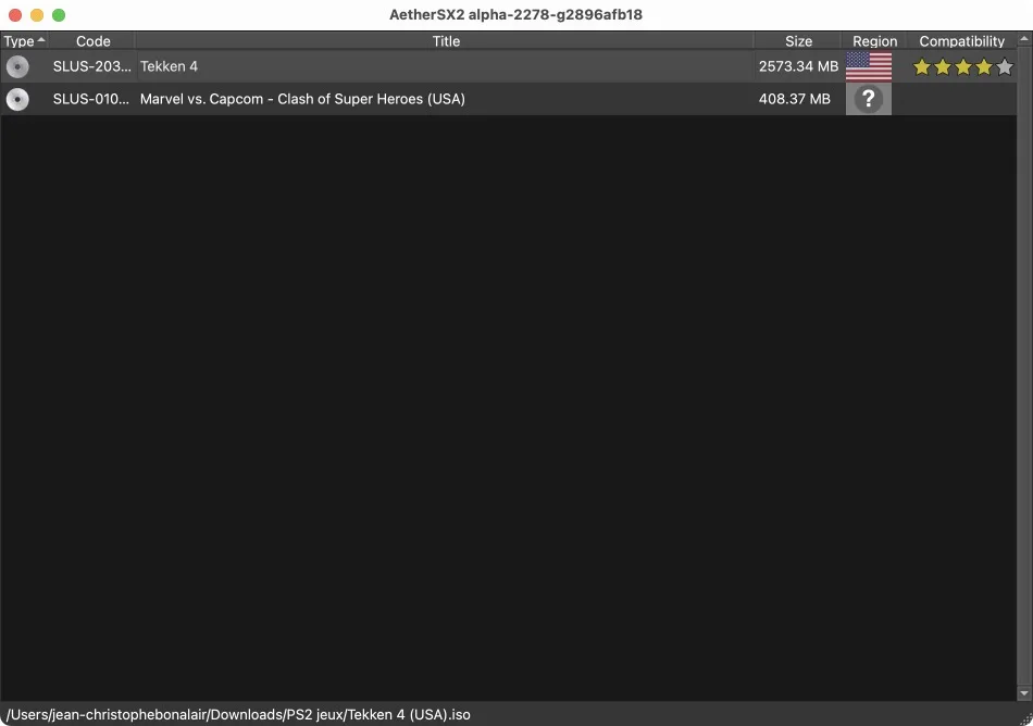 tutoriel jeu ps2 sur mac
