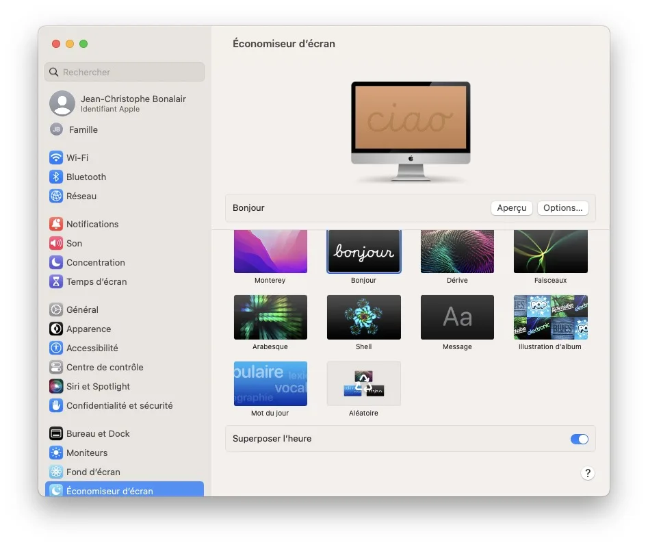 Utiliser un économiseur d'écran sur Mac 2 macos ventura economiseur d ecran
