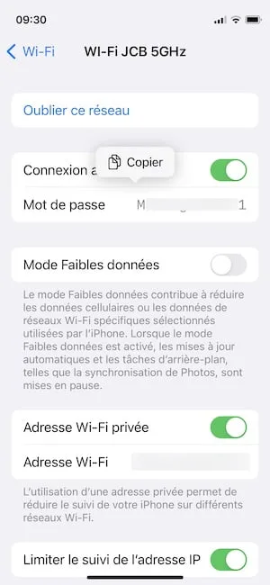 Afficher le mot de passe WiFi de son iPhone (iOS 16) 4 ios 16 afficher mot de passe reseau wifi iphone