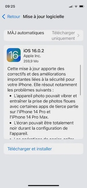 telecharger ios 16.0.2 iphone
