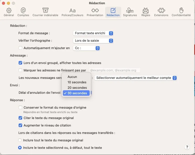 annulation email mac comment faire