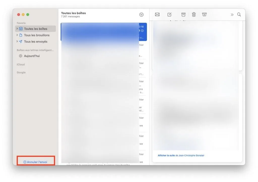 annuler l envoi e-mail macos ventura 13.0