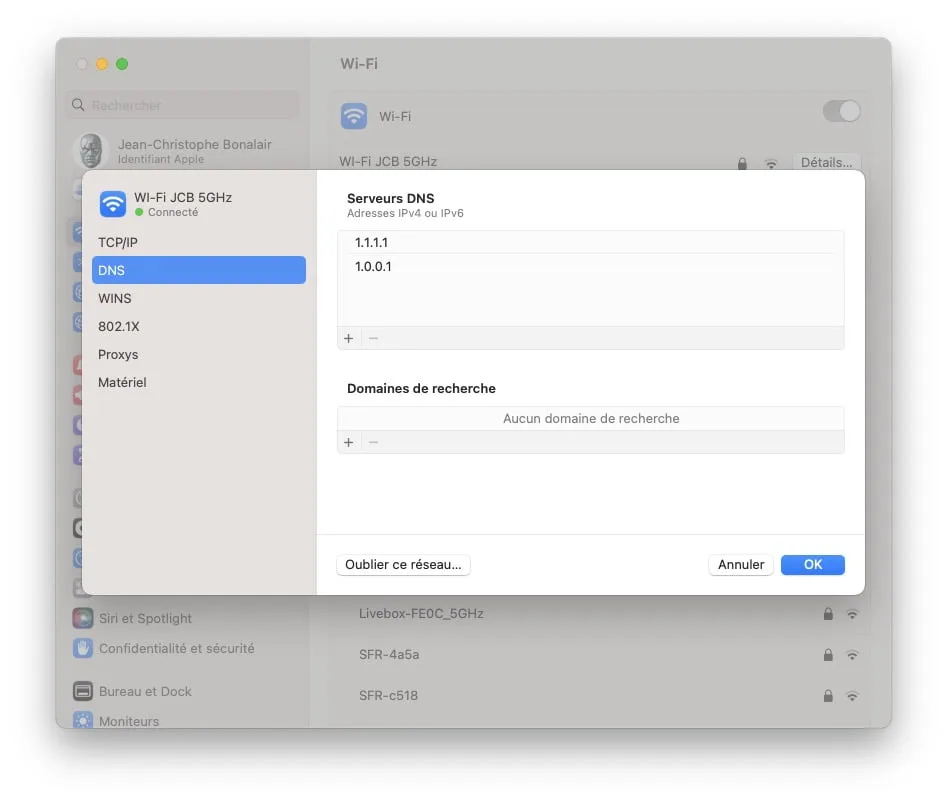 configurer dns macos ventura 13.0 en pratique