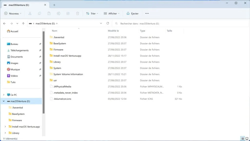 creer sous windows une cle usb pour mac