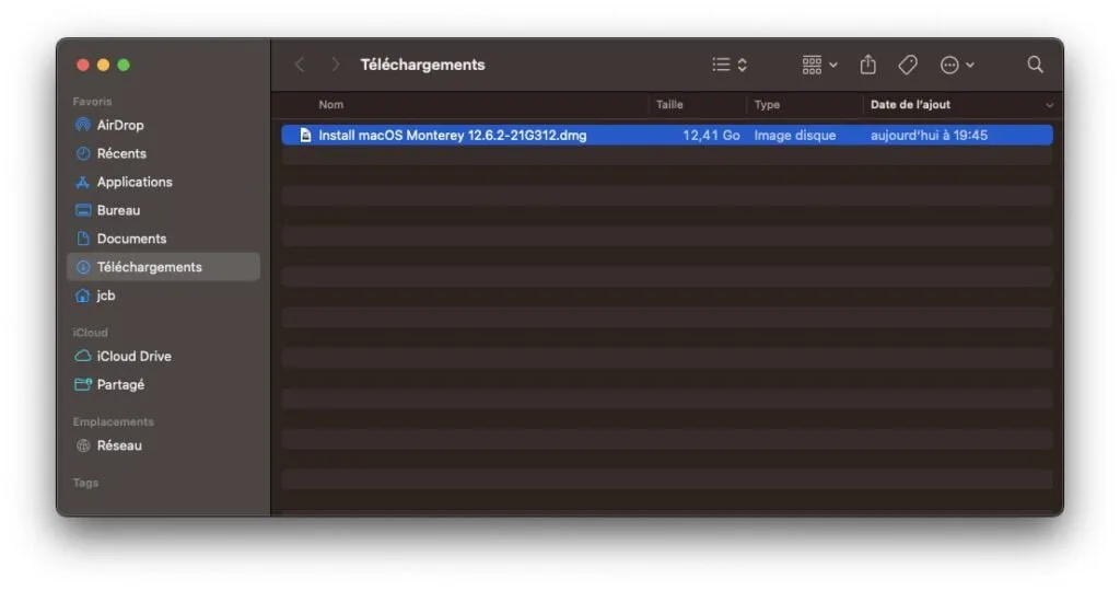 Télécharger macOS Monterey ISO / DMG 9 fichier installation DMG Monterey telecharger