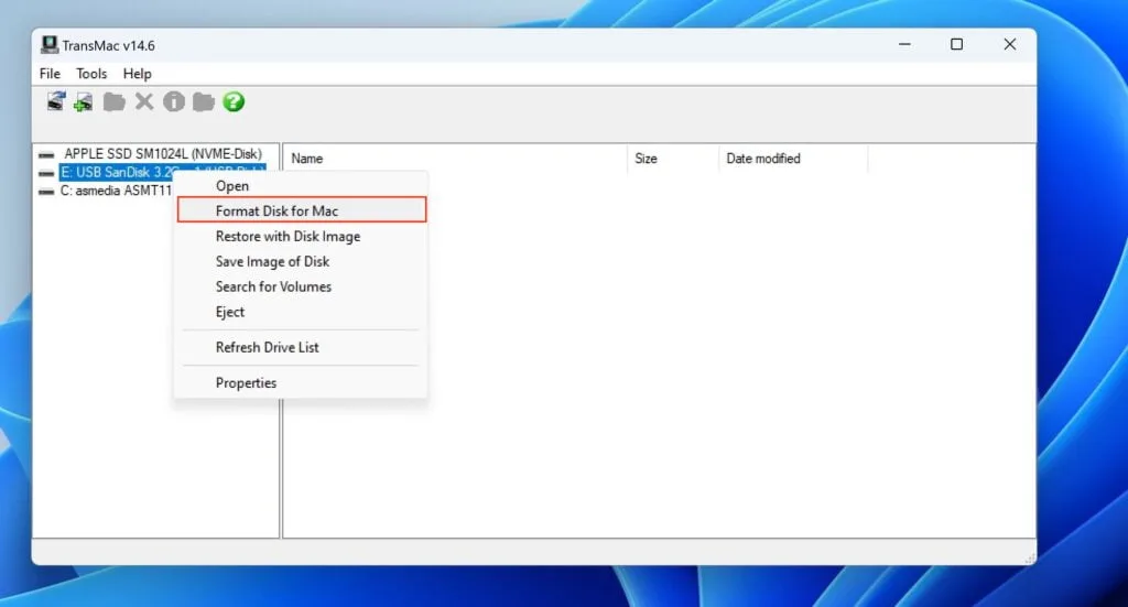 formater disque pour mac avec windows 11