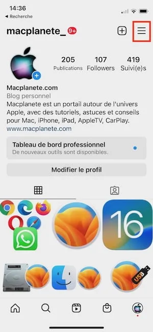 supprimer compte instagram iPhone