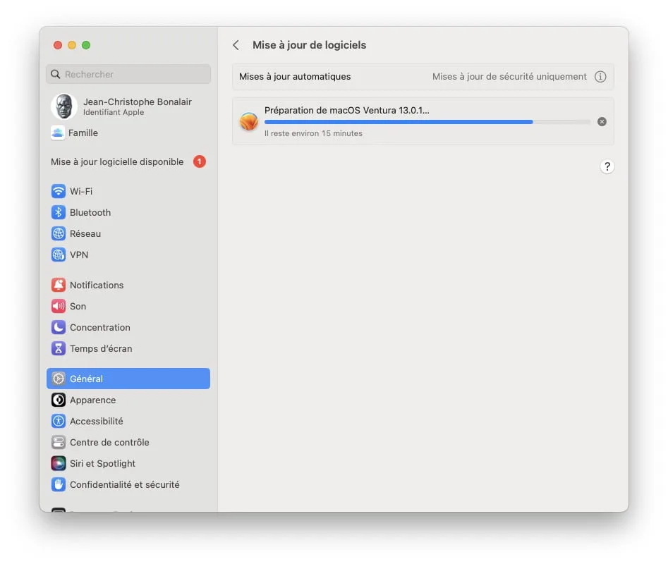 tuto installer mise a jour macos ventura