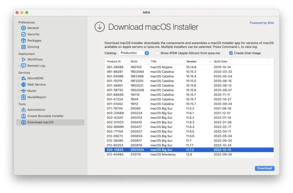mac os big sur dmg avec MDS