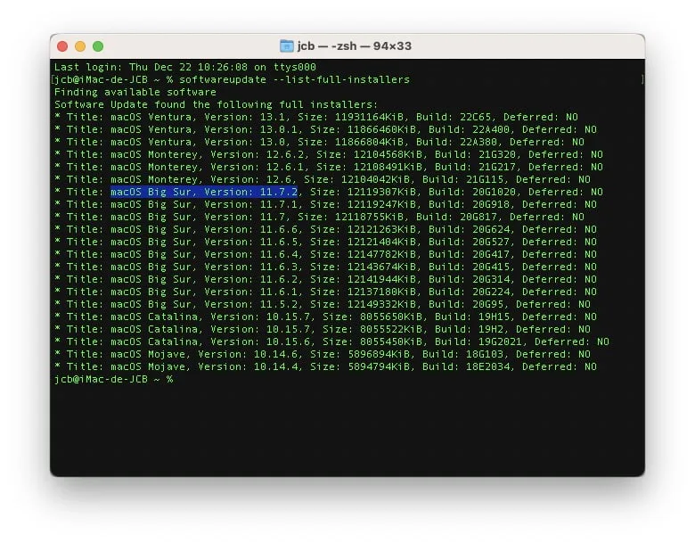 telecharger macos big sur 11.7.2 avec terminal