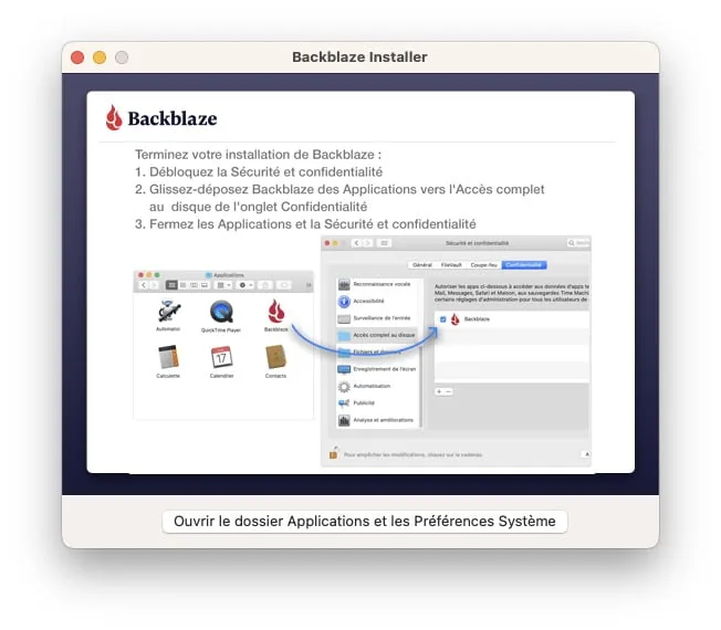 Backblaze mac configuration