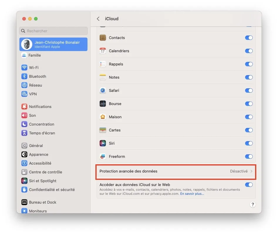 Mac protection avancee des donnees