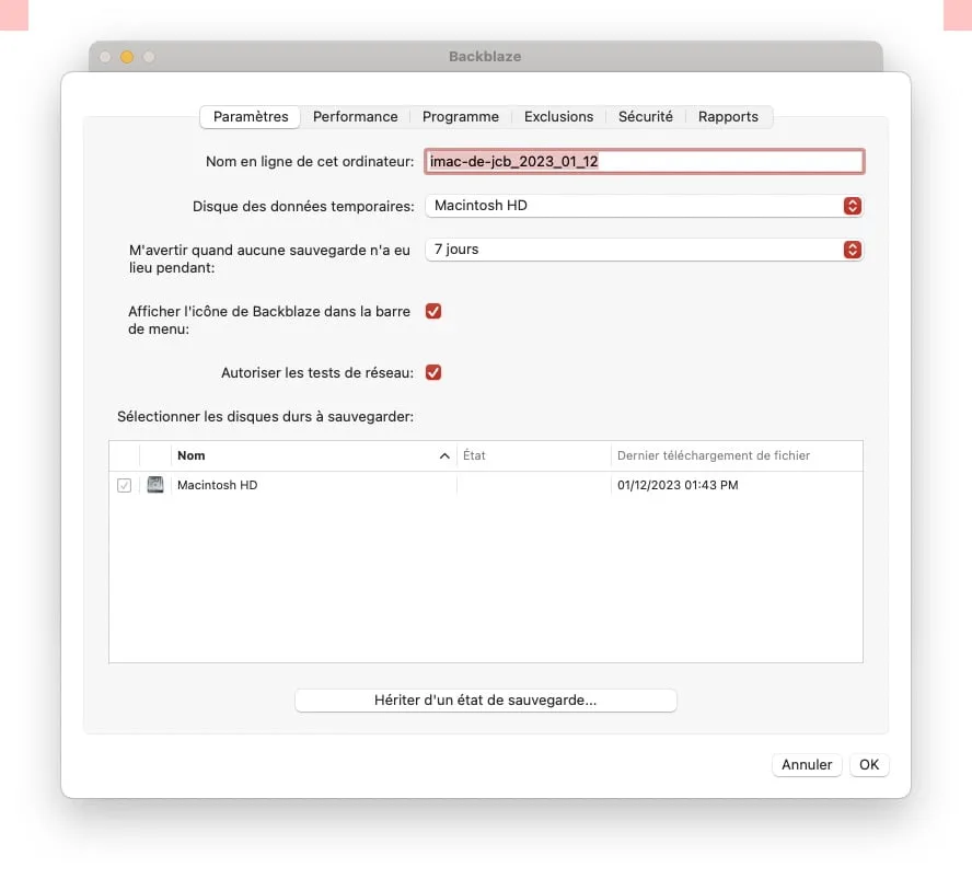 comment faire un backup du mac dans le cloud