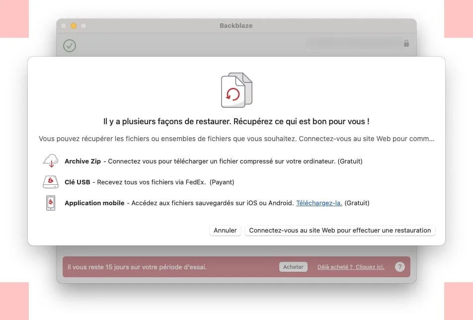 restaurer mac dans le cloud