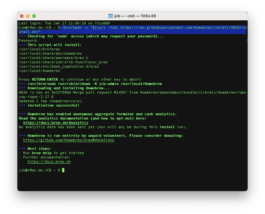 tuto desinstaller Homebrew Mac