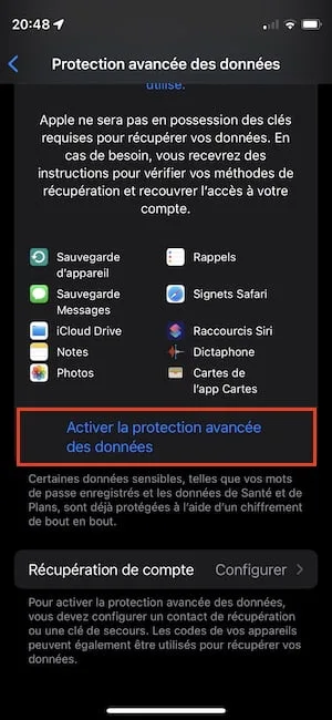 tuto protection avancee des donnes sur un iphone