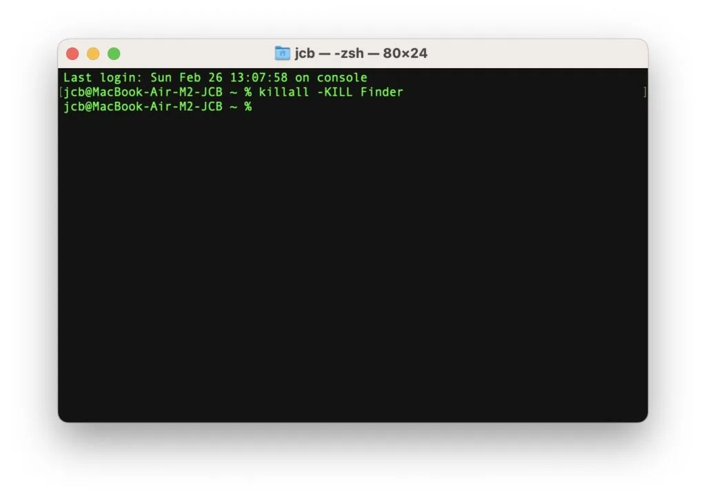 Relancer le Finder du Mac avec le Terminal