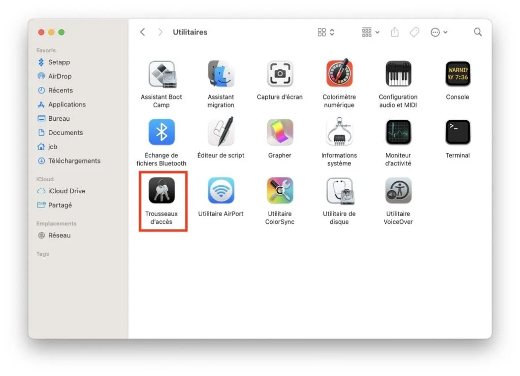 Trousseau daccess mac recuperer mot de passe wifi