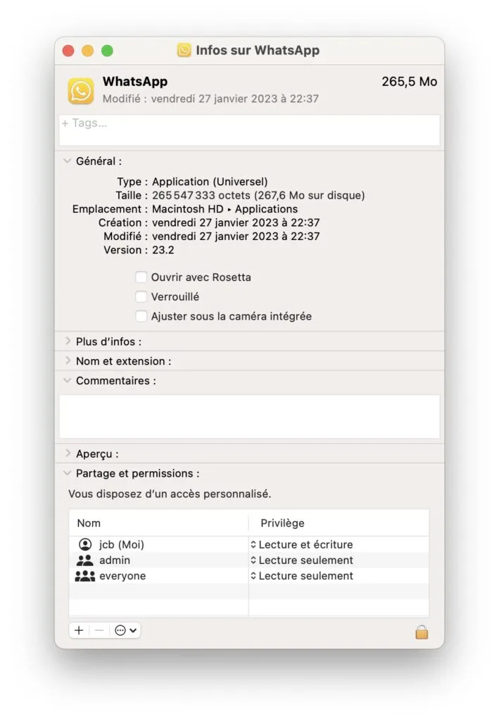WhatsApp Apple Silicon M1 M2 optimise