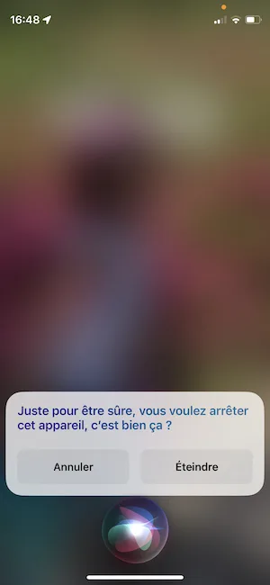 eteindre iphone avec siri