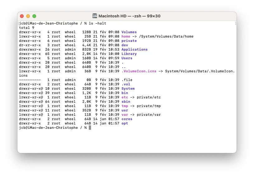 ls -halt mac