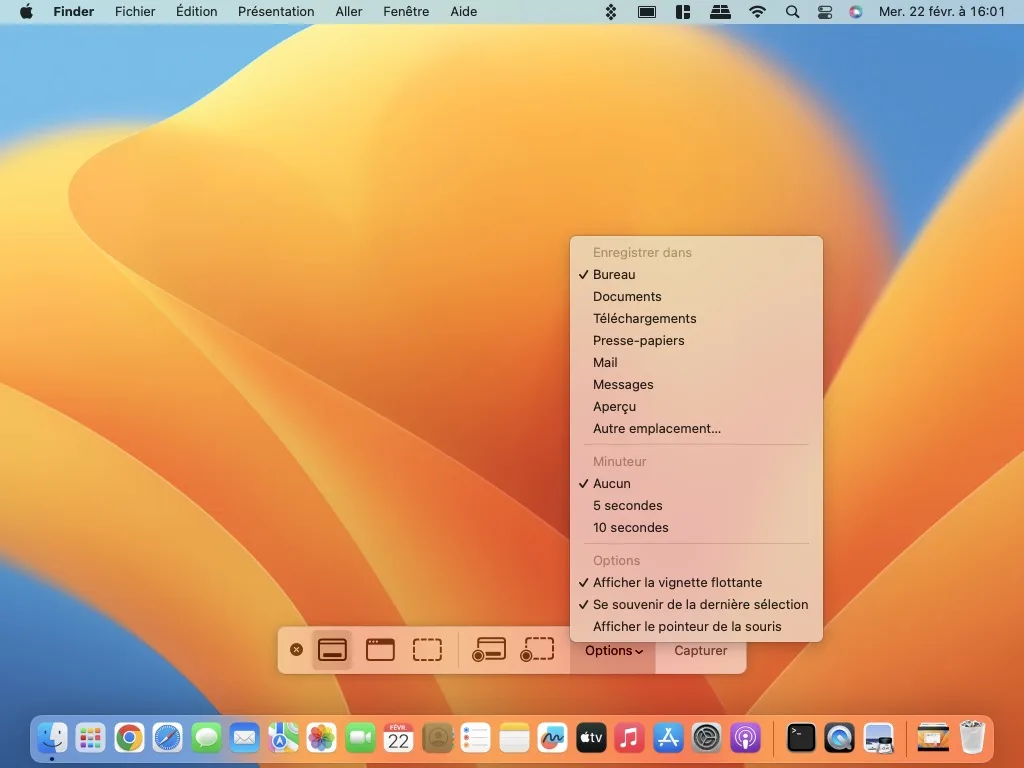 macos changer le dossier des captures d'images