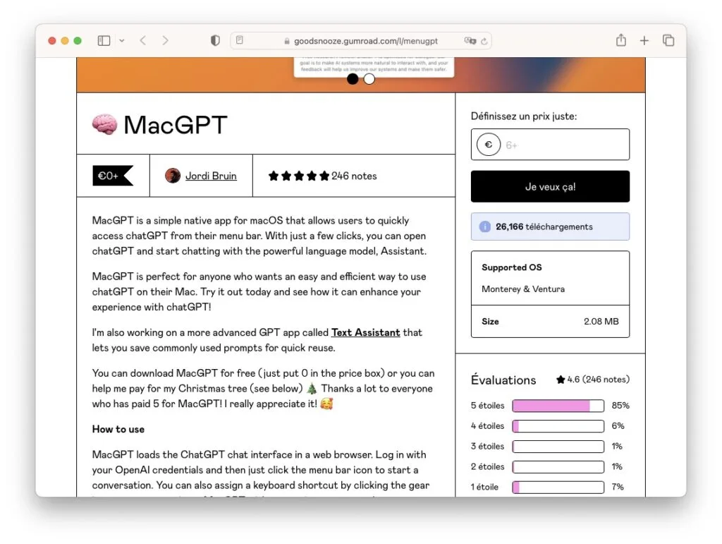 chatgpt sur mac