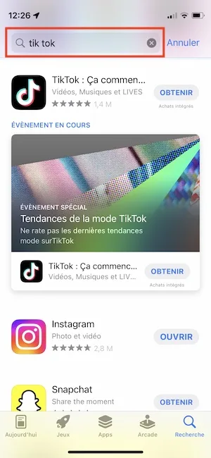 comment installer TikTok sur iPhone