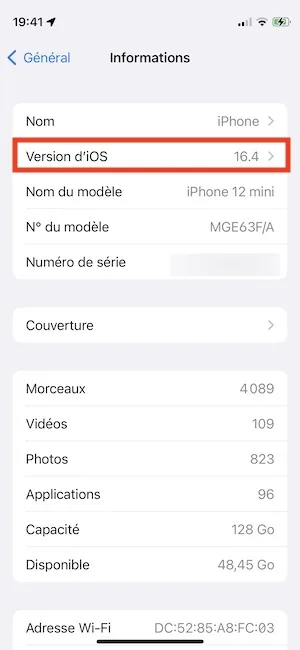 mise a jour ios 16.4 iphone