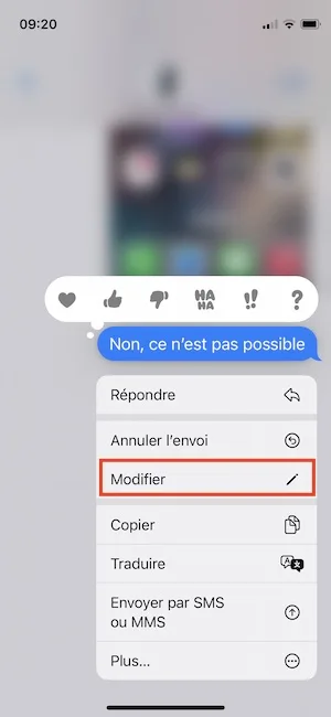 modifier un message envoye sur iphone