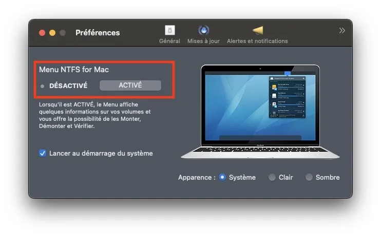ne pas afficher icone dans barre des menus macos ventura