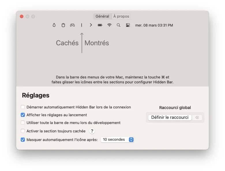 telecharger hidden bar pour mac