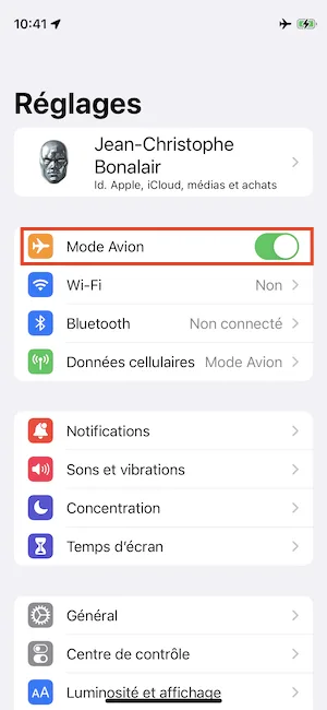 charger son iphone plus vite mode avion