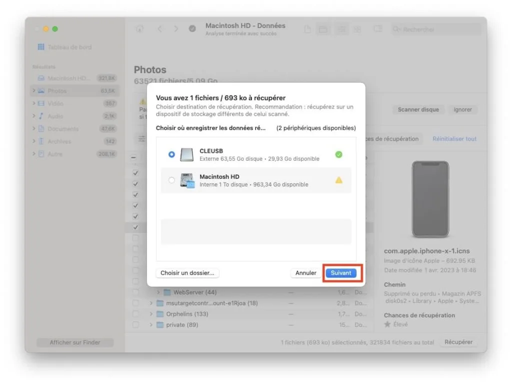 fichiers supprimes sur mac a recuperer